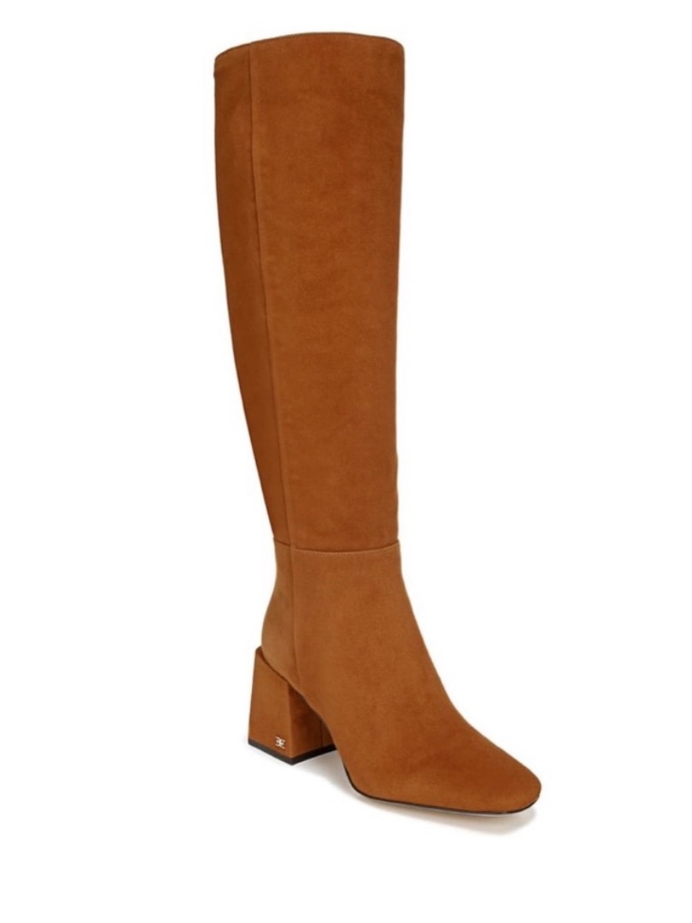 Sam Edelman Davis Tall Block Heel Riding Boots in Chestnut Tan